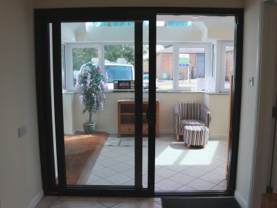 Image of Livin room with french doors.