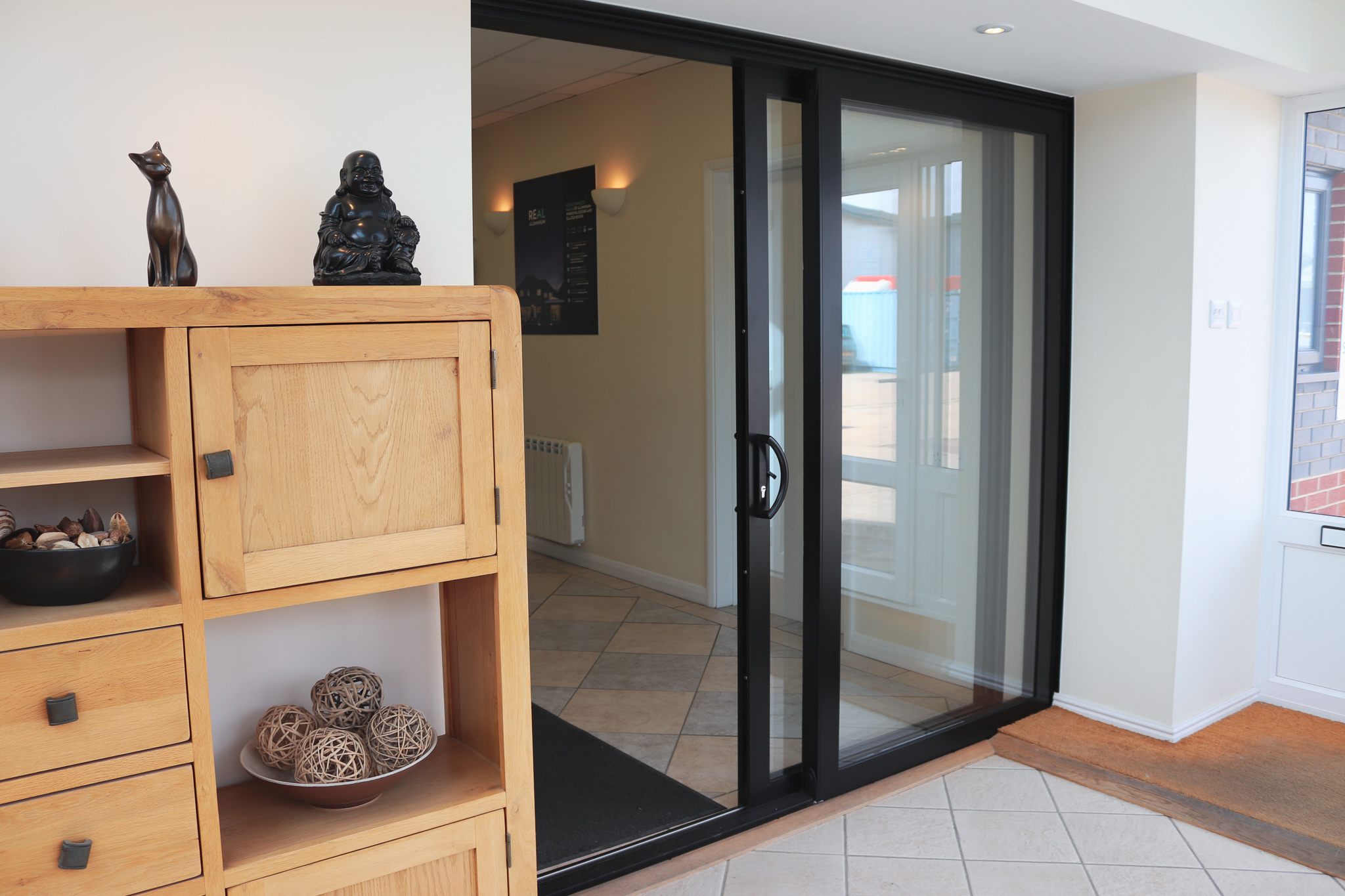 View of modern and stylish new french doors.