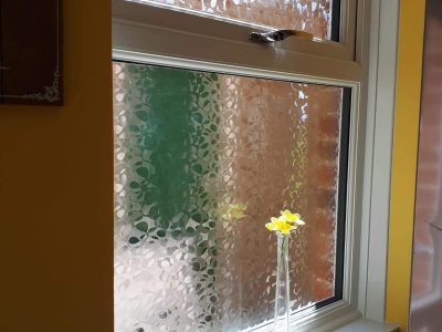 Image of new PVC window installation.