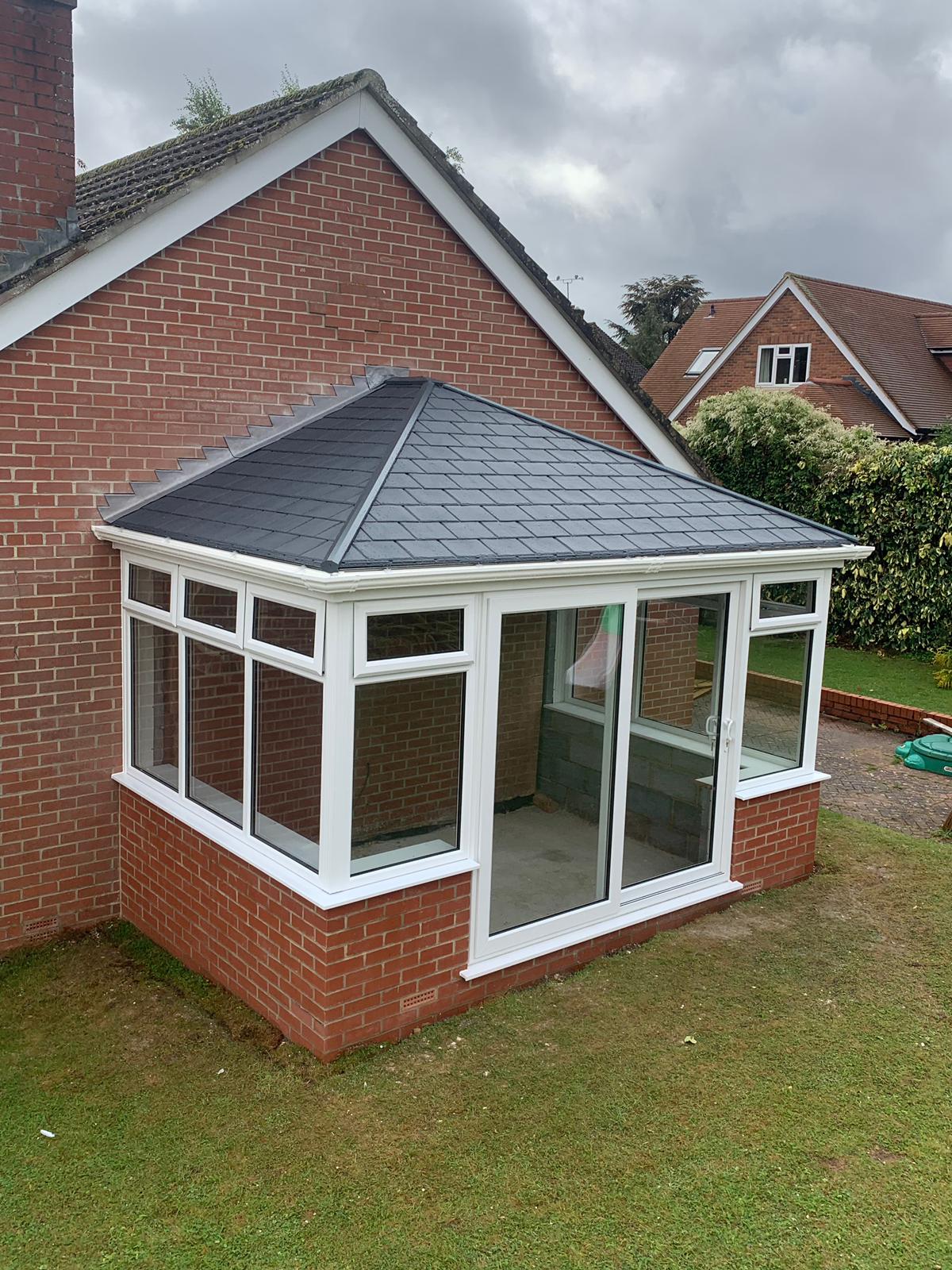 High angle image of a new conservatory design.